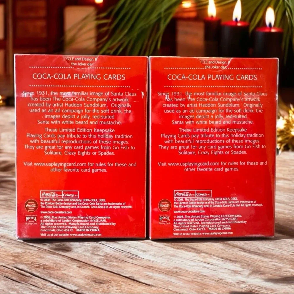 COCA-COLA Christmas Santa Claus Playing Cards Tin - Two Decks (New, Sealed)